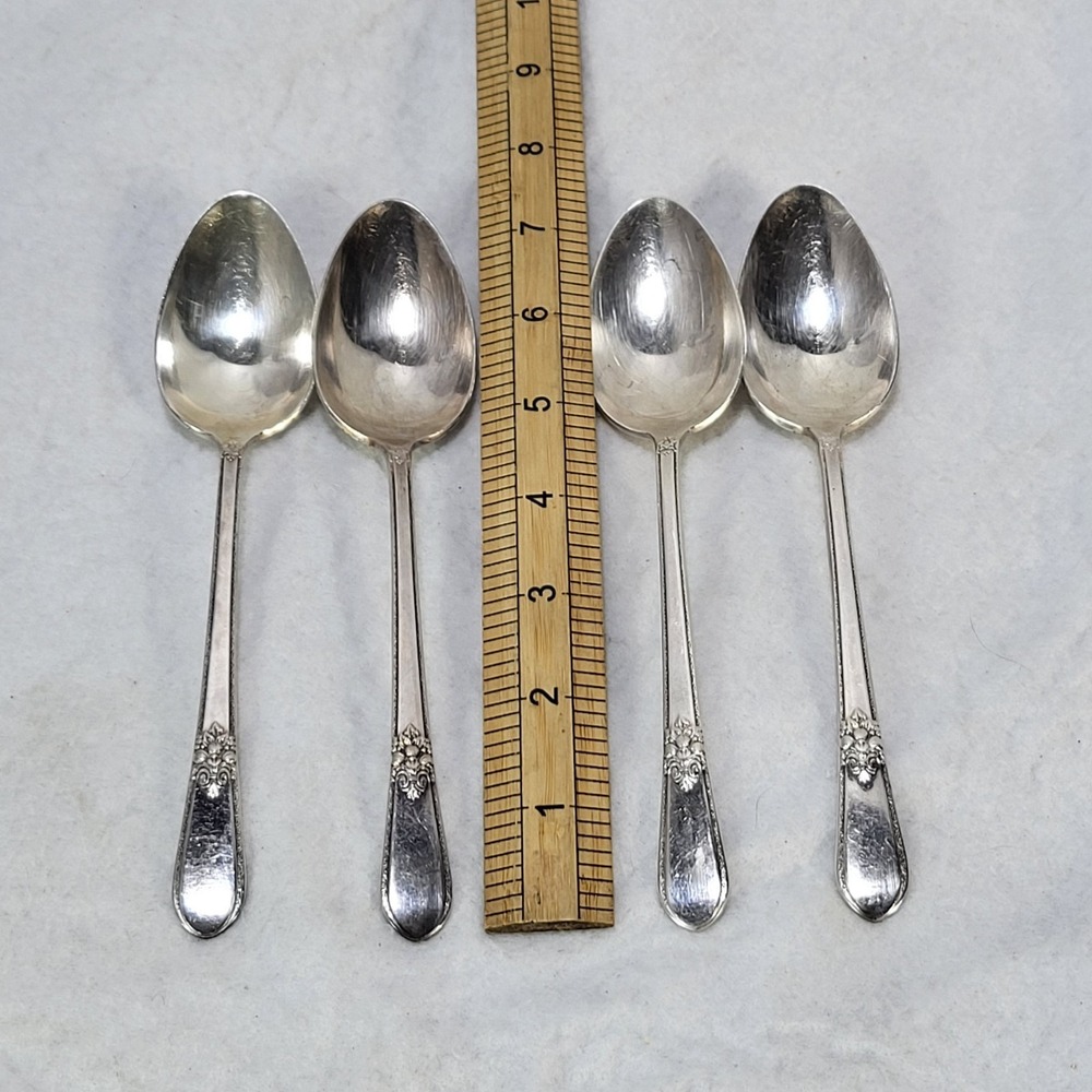 1847 Rogers & Bros Adoration Int'l Silverplate Table Spoon Lot of 4 - Picture 6 of 6
